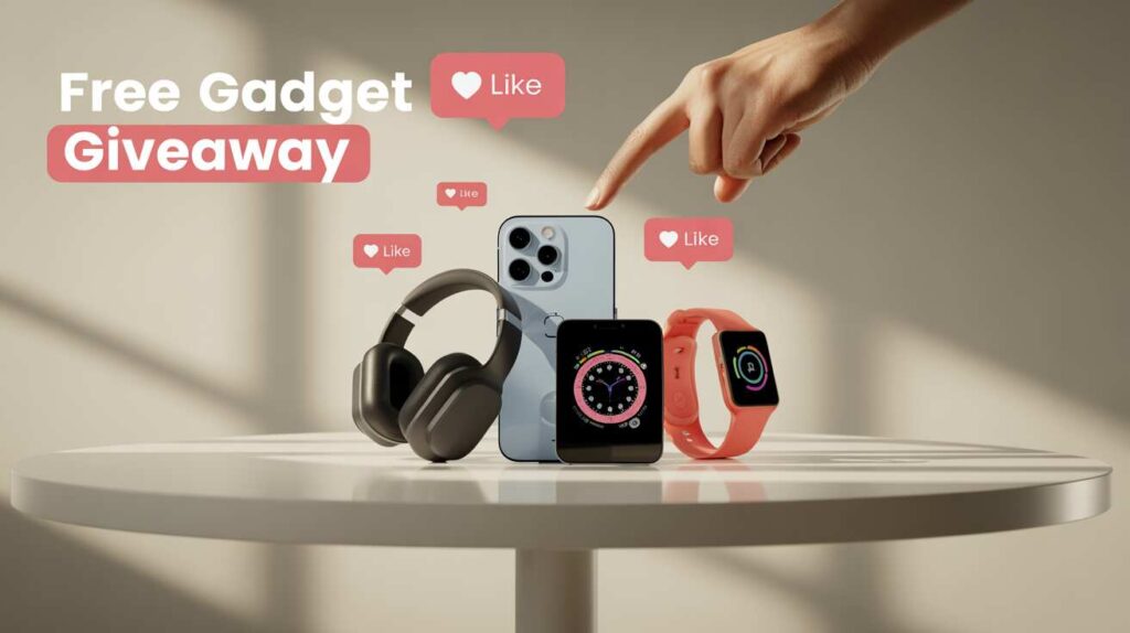 How do giveaways work for free gadgets?